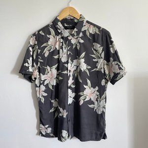 AllSaints shortsleeve floral shirt, with hint of stretch, size medium